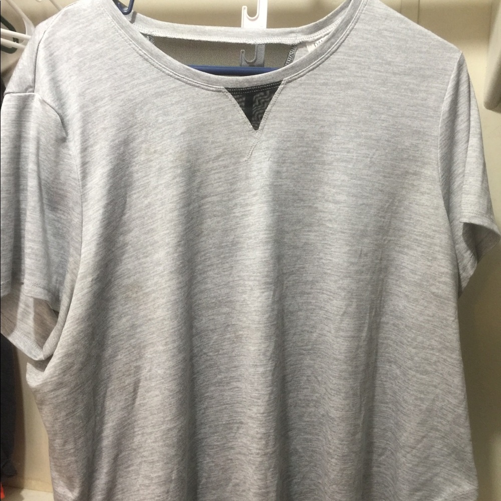 danskin now grey shirts with mesh detailing